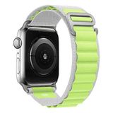 PSGT Apple Watch Uyumlu 38-40-41 S10(42) 1/2/3/4/5/6/se/7/8/ Kordon Alpin Loop Kordon - Beyaz - Yeşil - (38/40/41MM)S10 S11(42MM)