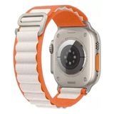 PSGT Apple Watch Uyumlu 38-40-41 S10(42) 1/2/3/4/5/6/se/7/8/ Kordon Alpin Loop Kordon - Turuncu - Beyaz - (38/40/41MM)S10 S11(42MM)
