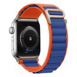 PSGT Apple Watch Uyumlu 38-40-41 S10(42) 1/2/3/4/5/6/se/7/8/ Kordon Alpin Loop Kordon - Turuncu - Mavi - (38/40/41MM)S10 S11(42MM)