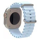 PSGT Apple Watch Uyumlu 38/40/41mm Seri 1/2/3/4/5/6/se/7/8/9 Ve (42mm Seri 10) Kordon Loop Ocean - Açık Mavi - 38-40-41MM