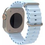 PSGT Apple Watch Uyumlu 42/44/45/49mm Seri 1/2/3/4/5/6/se/7/8/9 Ve (46MM SERİ 10) Kordon Loop Ocean - Açık Mavi - 42-44-45-49MM