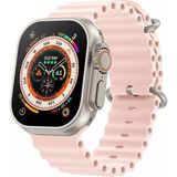 PSGT Apple Watch Uyumlu 42/44/45/49mm Seri 1/2/3/4/5/6/se/7/8/9 Ve (46MM SERİ 10) Kordon Loop Ocean - Pembe - 42-44-45-49MM