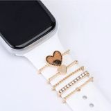 Psgt Apple Watch Uyumlu Kordon Süsü ( Yüksek Kalite) Rose Gold - Altın - Beyaz