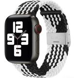 PSGT Apple Watch Uyumlu Yeni Ayarlanabilir Örgülü Esnek Kordon 42MM 44MM 45MM 49 mm Pr Pro 2029 - Beyaz - Siyah - 42-44-45-49MM