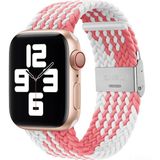 PSGT Apple Watch Uyumlu Yeni Ayarlanabilir Örgülü Esnek Kordon 42MM 44MM 45MM 49 mm Pr Pro 2038 - Açık Pembe - Beyaz - 42-44-45-49MM