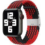 PSGT Apple Watch Uyumlu Yeni Ayarlanabilir Örgülü Esnek Kordon 42MM 44MM 45MM 49 mm Pr Pro 2043 - Kırmızı - Siyah - 42-44-45-49MM
