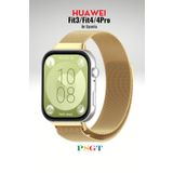 PSGT Huawei Watch Fit 3 / Fit 4 / Fit 4 Pro ile Uyumlu Kordon Hasır Örgü Metal Mıknatıslı Kayış