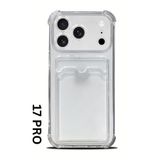 PSGT iPhone 17 Pro ile Uyumlu Kartlık Kılıf, Kamera Korumalı, Şeffaf, Darbe Emici