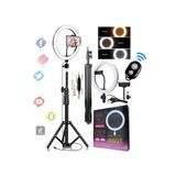 PSGT Kumandalı Youtuber Tiktok Selfi Işıklı Telefon Tutucu Makyaj Işığı Ring Light 10 Inç 2.1 M Tripod