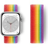 PSGT Psgt apple Watch Gs Dt Pro T500 Ultra 3 4 5 6 7 8 9 Se 42 44 45 49 mm Kordon Kayış Bileklik Hasır Örgü - 38-40-41mm - Gökkuşağı