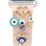 PSGT Psgt göz Love Apple Watch Uyumlu Kordon Charm, Kordon Süsü Uyumlu - Mavi - Altın