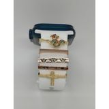 PSGT Psgt love Watch Band Charm - Uyumlu Akıllı Saat Kordon Süsü - Gold - Pembe - Yeşil