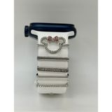 PSGT Psgt love Watch Band Charm - Uyumlu Akıllı Saat Kordon Süsü - Gümüş - Pembe