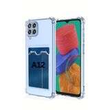 PSGT Samsung Galaxy A12/A12 4G ile Uyumlu Kılıf, Şeffaf, Kartlıklı, Yumuşak