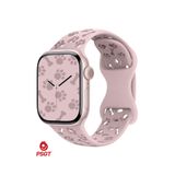 PSGT Silikon Kayış Apple Watch Serisi 10/11(46)mm 9/8/7/6/5/4 Nefes Alabilir Içi Boş Kemik pati 42