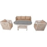 Psine | Üçlü Rattan Bahçe Oturma Grubu | 3+1+1+Sehpalı Bahçe Takımı