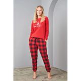 Psj 24580 Kadın İki İplik Ekose Pijama Takımı