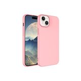 PSR aksesuar (3580) Açık Pembe Kadife Lansman Soft Yumuşak Silikon Kamera Korumalı Telefon Kılıfı iPhone 15 ile uyumlu