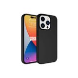 PSR aksesuar (3593) Siyah Kadife Lansman Soft Yumuşak Silikon Kamera Korumalı Telefon Kılıfı iPhone 15 Pro ile uyumlu