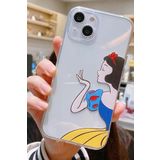 PSR aksesuar (3675) Pamuk Prenses Pamuk Prenses Desenli Şeffaf Silikon Telefon Kılıfı iPhone 15 ile uyumlu