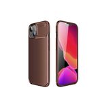 PSR aksesuar (3904) Kahverengi Focus Karbon Silikon Telefon Kılıfı Iphone 13 Focus ile uyumlu