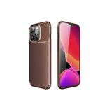 PSR aksesuar (3911) Kahverengi Focus Karbon Silikon Telefon Kılıfı Iphone 13 Pro Max ile uyumlu