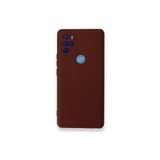 PSR aksesuar (4217) Kahverengi Nano Içi Kadife Silikon Lansman Telefon Kılıfı General Mobile Gm 21 Pro ile uyumlu