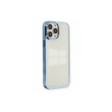 PSR aksesuar (4265) Sky Blue Kenarları Renkli Parlak Sararmaz Darbeye Dayanıklı Lüx Telefon Kılıfı Iphone 13 Pro Max ile uyumlu