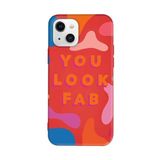 PSR aksesuar (4300) Kırmızı Renkli Silikon You Look Fab Telefon Kılıfı Iphone 13 ile uyumlu