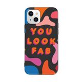 PSR aksesuar (4301) Siyah Renkli Silikon You Look Fab Telefon Kılıfı Iphone 13 ile uyumlu