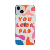 PSR aksesuar (4302) Şeffaf Renkli Silikon You Look Fab Telefon Kılıfı Iphone 13 ile uyumlu