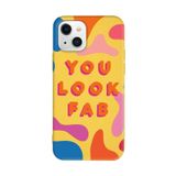 PSR aksesuar (4303) Sarı Renkli Silikon You Look Fab Telefon Kılıfı Iphone 13 ile uyumlu