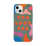 PSR aksesuar (4305) Yeşil Renkli Silikon You Look Fab Telefon Kılıfı Iphone 13 ile uyumlu