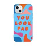 PSR aksesuar (4306) Mavi Renkli Silikon You Look Fab Telefon Kılıfı Iphone 13 ile uyumlu