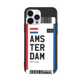 PSR aksesuar (4349) Siyah Renkli Silikon Amsterdam Bileti Telefon Kılıfı Iphone 13 Pro Max ile uyumlu