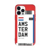 PSR aksesuar (4350) Kırmızı Renkli Silikon Amsterdam Bileti Telefon Kılıfı Iphone 13 Pro Max ile uyumlu