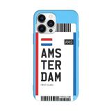PSR aksesuar (4351) Mavi Renkli Silikon Amsterdam Bileti Telefon Kılıfı Iphone 13 Pro Max ile uyumlu