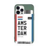 PSR aksesuar (4353) Yeşil Renkli Silikon Amsterdam Bileti Telefon Kılıfı Iphone 13 Pro Max ile uyumlu