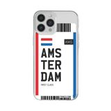 PSR aksesuar (4354) Şeffaf Renkli Silikon Amsterdam Bileti Telefon Kılıfı Iphone 13 Pro Max ile uyumlu