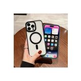 PSR aksesuar (5413) LAVENDER GRAY Kılıf Metal Parlak Kamera Çerçeve Magsafe Wireless Şarj Destekli Renkli Şeffaf iPhone 14 Pro ile uyumlu