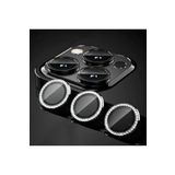 PSR aksesuar (5508) Siyah Swarovski Taşlı Kamera Koruyucu Lens Iphone 14 Pro ile uyumlu
