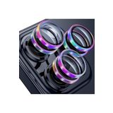 PSR aksesuar (5795) Renkli Titanyum Kamera Lens Koruyucu iPhone 15 Pro ile uyumlu