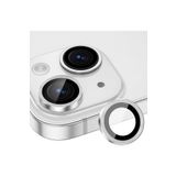 PSR aksesuar (5821) Gümüş 9H Temperli Cam Halka Kamera Lens Koruyucu iPhone 15 ile uyumlu