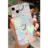 PSR aksesuar (5958) Smile Smile Desenli Şeffaf Silikon Telefon Kılıfı iPhone 15 ile uyumlu