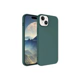 PSR aksesuar (5980) Koyu Yeşil Kadife Lansman Soft Yumuşak Silikon Kamera Korumalı Telefon Kılıfı iPhone 15 ile uyumlu
