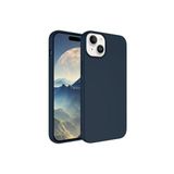 PSR aksesuar (5984) Lacivert Kadife Lansman Soft Yumuşak Silikon Kamera Korumalı Telefon Kılıfı iPhone 15 Plus ile uyumlu