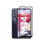 PSR aksesuar 5G Tam Kapatan Tamperli Cam Ekran Koruyucu Kırılmaz Cam Samsung Galaxy M34 ile uyumlu