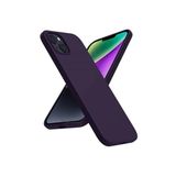 PSR aksesuar (6022) Derin Mor Kamera Çıkıntılı Içi Kadife Süet Yumuşak Lansman Renkli Silikon Telefon Kılıfı iPhone 15 ile uyumlu