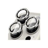 PSR aksesuar (6173) TİTANYUM Taşlı Metal Temperli Cam Lens Koruyucu İphone 15 Pro/İphone 15 Pro Max ile uyumlu