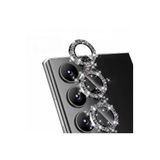 PSR aksesuar (6192) SİYAH Metal Temperli Cam Lens Koruyucu Samsung Galaxy S24/S24 Plus ile uyumlu